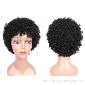 Synthetic Kinky Curly Wigs For Women Natural Black Short Afro Hair Female Cosplay Wigs Wholesale